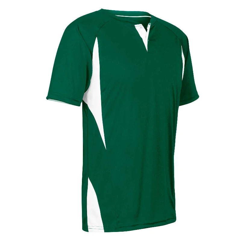 Baseball Jerseys with Customizable Sleeve Length for Different Looks-Champro BS63 Wild Card Baseball Jersey - Forest Green White