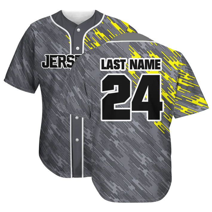 Baseball Jerseys with All-Over Stretch for Easy Movement-Men's Full-Button Baseball Jersey