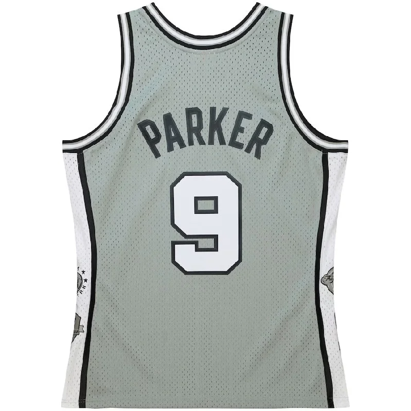 Basketball Jerseys with Colorful Patterns for Bold Look-S.Antonio Spurs #9 Tony Parker Mitchell & Ness Unisex Hall of Fame Class of 2023 Throwback Swingman Jersey - Gray Stitched American Basketball Jersey