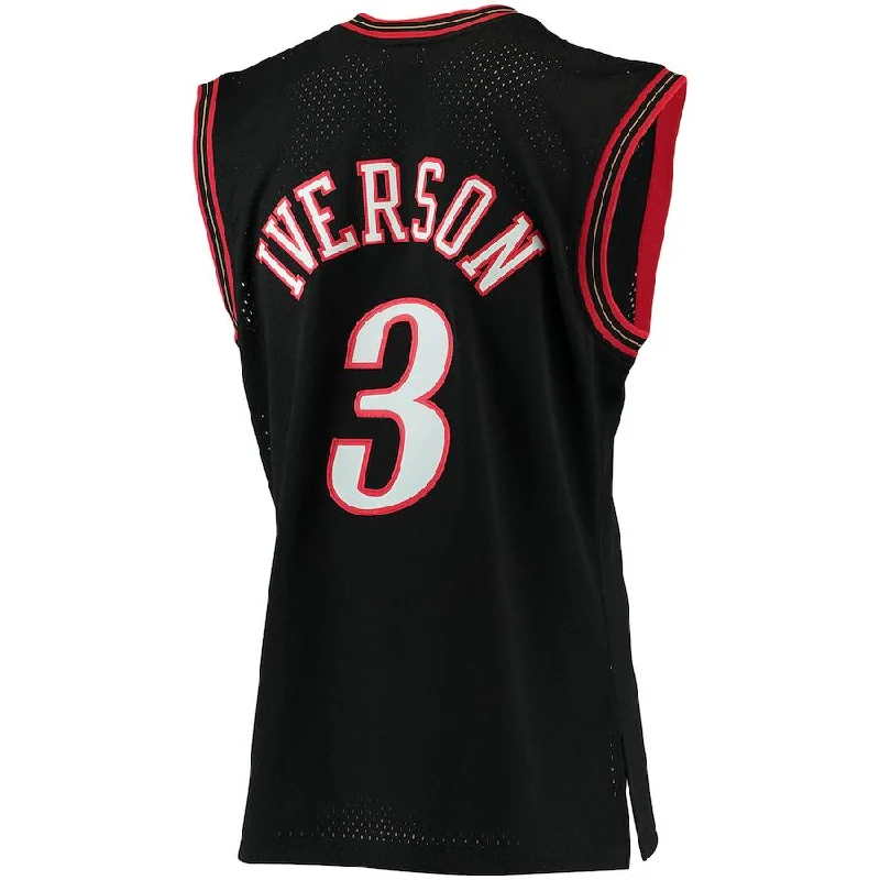 Basketball Jerseys with Soft and Stretchable Fabric for All-Day Comfort-PH.76ers #3 Allen Iverson Mitchell & Ness Big & Tall Hardwood Classics Jersey Black Stitched American Basketball Jersey