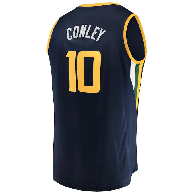 Basketball Jerseys with Customized Player Numbers for Personalization-U.Jazz #10 Mike Conley Fanatics Branded Fast Break Replica Player Jersey Navy Icon Edition Stitched American Basketball Jersey