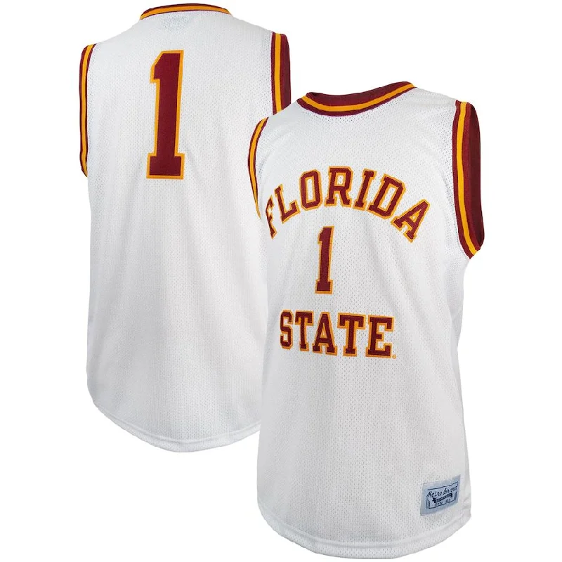 Premium Basketball Jerseys for Professional Teams-#1 F.State Seminoles Original Retro Brand Commemorative Basketball Jersey White Stitched American College Jerseys