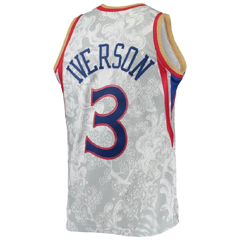 Basketball Jerseys with Slim Fit for Modern Look-PH.76ers #3 Allen Iverson Mitchell & Ness Hardwood Classics 1996-97 Lunar New Year Swingman Jersey White Stitched American Basketball Jersey