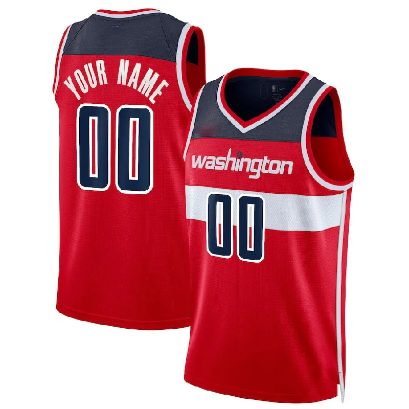 Basketball Jerseys with All-Over Stretch for Easy Movement-Custom W.Wizards Diamond Swingman  Jersey Red Icon Edition Stitched Basketball Jersey