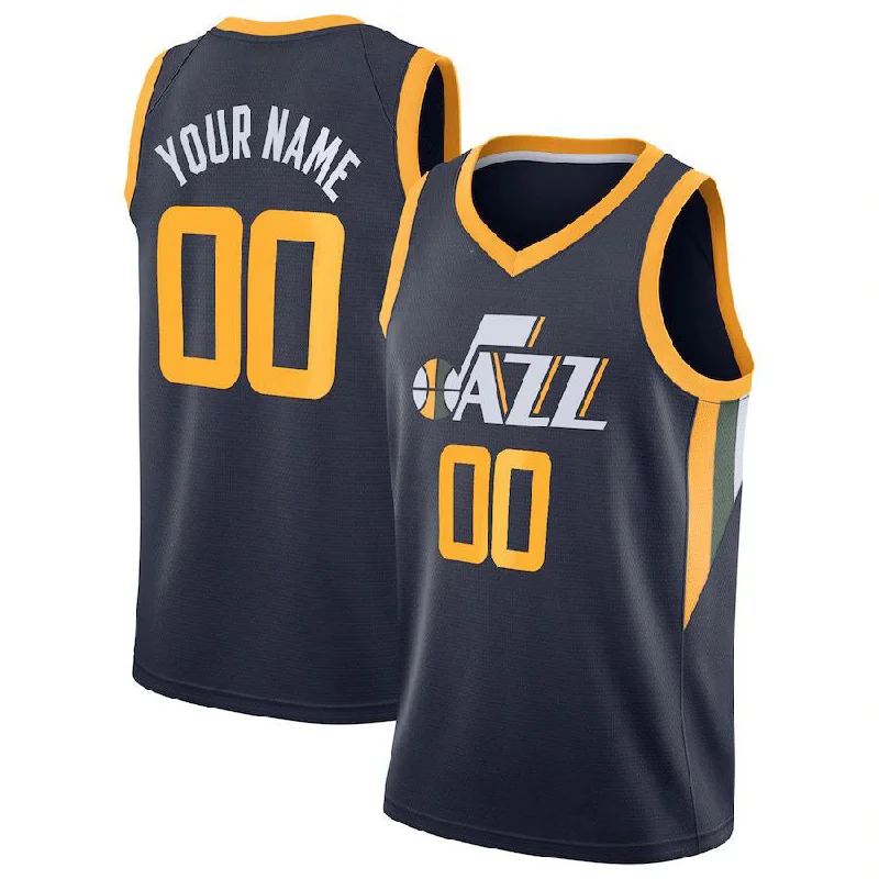 Basketball Jerseys with Soft Polyester Blend for Lightweight Feel-Custom U.Jazz Swingman Custom Jersey Navy Icon Edition Stitched Basketball Jersey