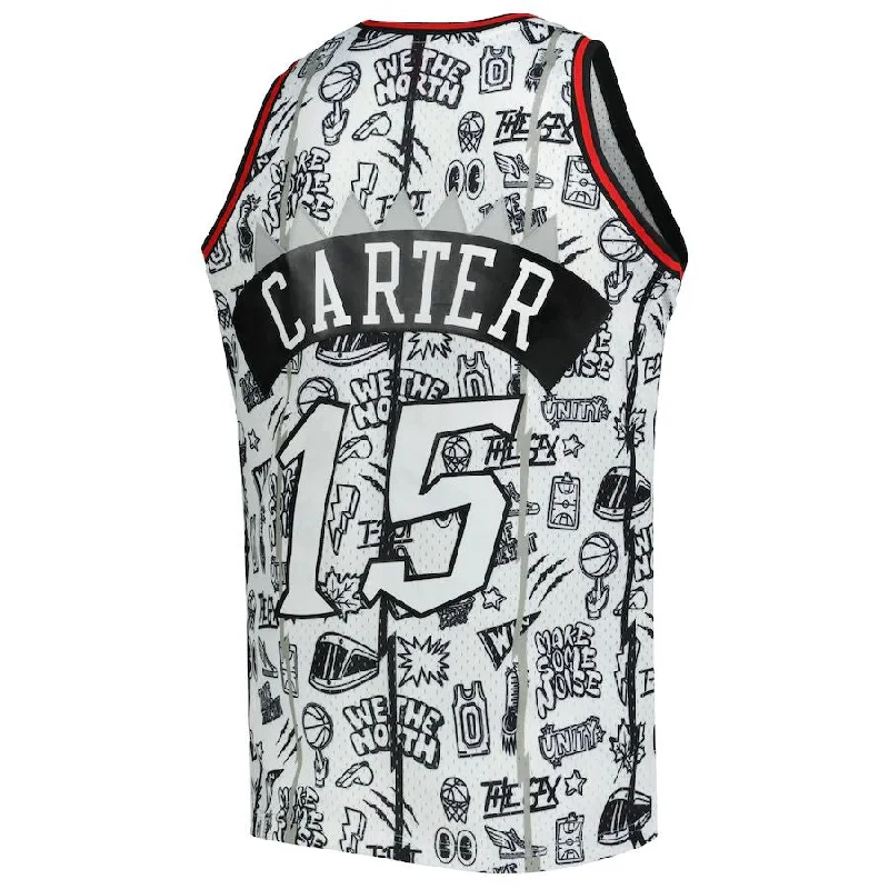 Basketball Jerseys with Stretch-Fit Design for Flexible Play-T.Raptors #15 Vince Carter Mitchell & Ness 1998-99 Hardwood Classics Doodle Swingman Jersey White Stitched American Basketball Jersey