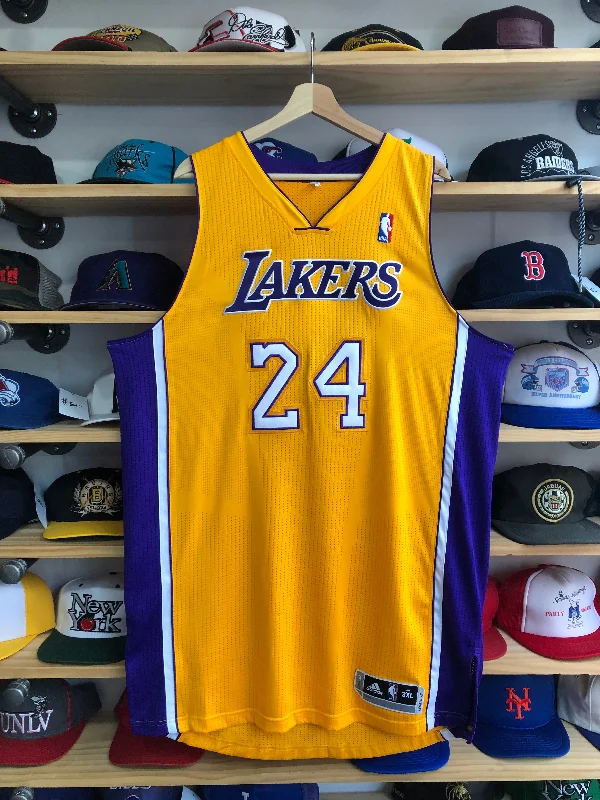 Basketball Jerseys with Soft Interior Lining for Comfort Against Skin-2012 Adidas Los Angeles Lakers Kobe Bryant Rev30 Authentic Pro Cut Jersey Size 3XL