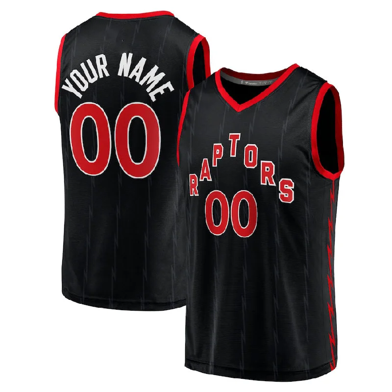 Basketball Jerseys with Mesh Back for Extra Cooling-Custom T.Raptors Fanatics Branded Fast Break Replica Jersey Black Statement Edition Stitched Basketball Jersey