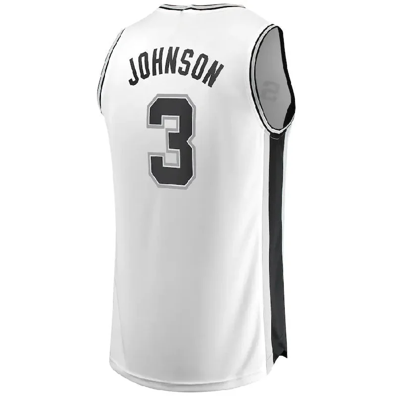 Basketball Jerseys with Soft Touch Fabric for All-Day Comfort-S.Antonio Spurs #3 Keldon Johnson Fanatics Branded  Fast Break Replica Jersey White Association Edition Stitched American Basketball Jersey