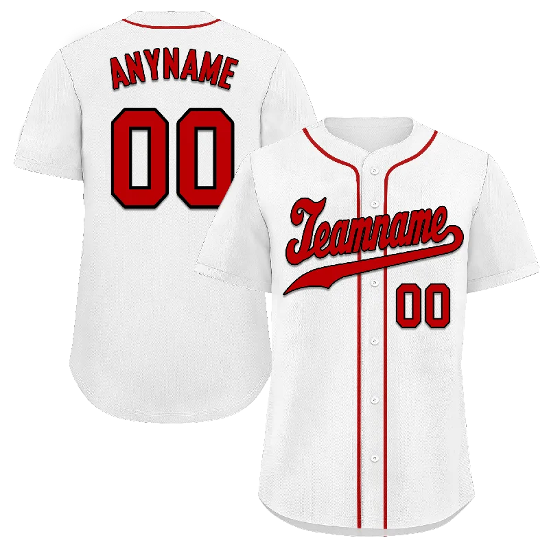 Baseball Jerseys with Adjustable Neck Design for Perfect Fit-Custom White Classic Style Red Personalized Authentic Baseball Jersey BSBJ01-bd0faa0