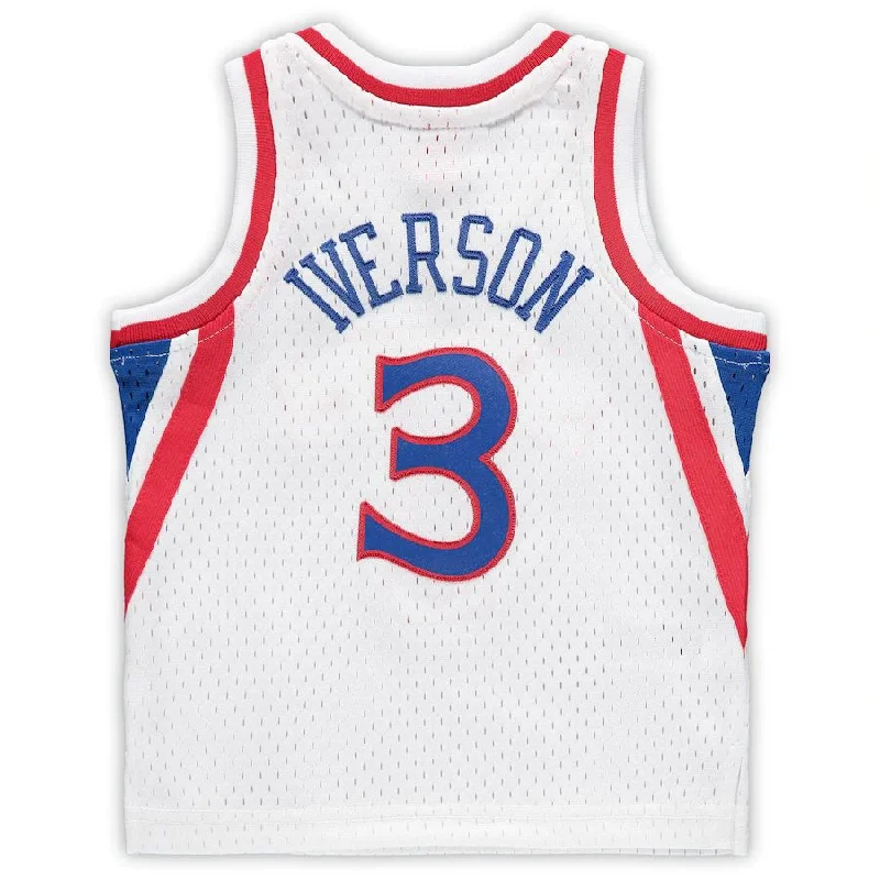 Basketball Jerseys with Stretchable Material for Maximum Comfort-PH.76ers #3 Allen Iverson Mitchell & Ness Infant 1996-97 Hardwood Classics Retired Player Jersey White Stitched American Basketball Jersey