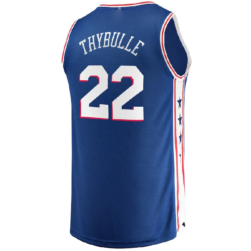 Youth Basketball Jerseys with Elastic Sleeves for Secure Fit-PH.76ers #22 Matisse Thybulle Fanatics Branded Replica Fast Break Jersey Royal Icon Edition Stitched American Basketball Jersey