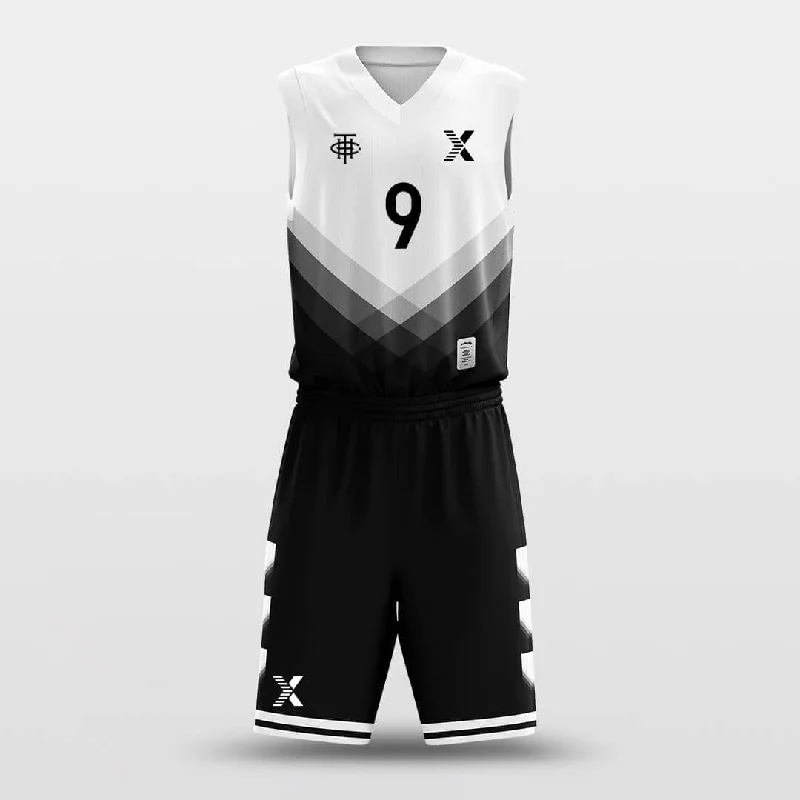 Basketball Jerseys with Ribbed Collar for Secure Fit-Blackball - Custom Sublimated Basketball Jersey Set