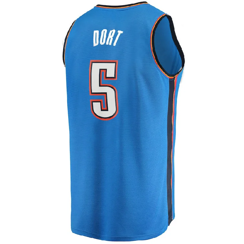 Basketball Jerseys with Stretch-Fit Design for Flexible Play-OC.Thunder #5 Luguentz Dort Fanatics Branded  Fast Break Player Jersey  Icon Edition  Blue Stitched American Basketball Jersey