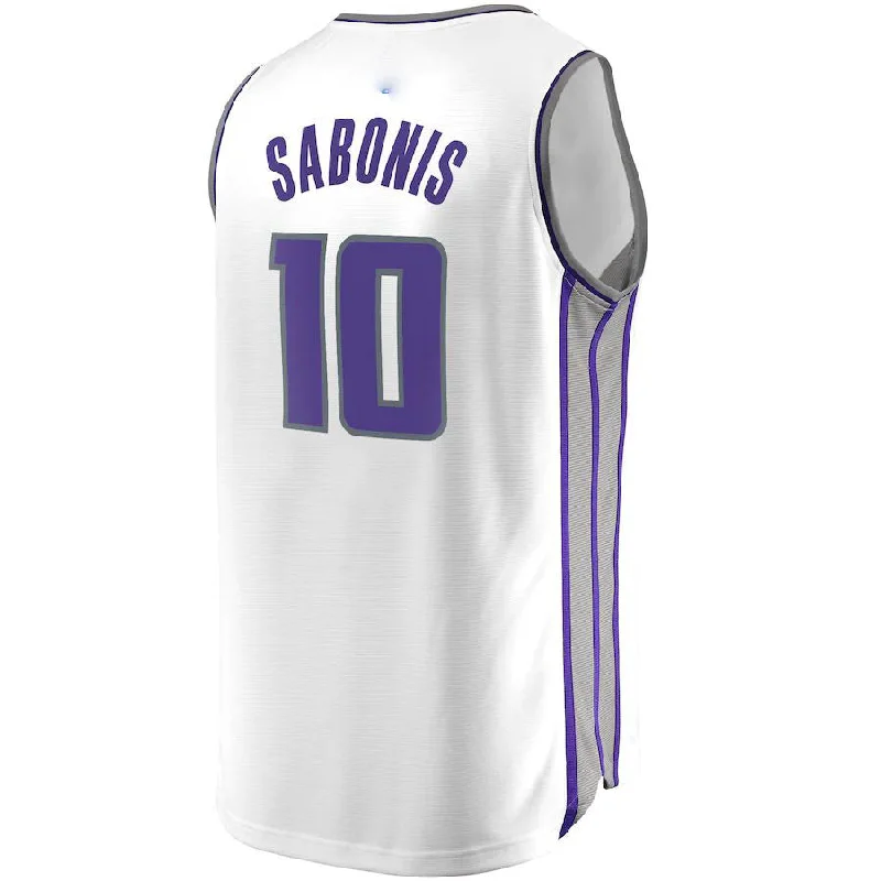 Basketball Jerseys with Full Button Front for Classic Look-S.Kings #10 Domantas Sabonis Fanatics Branded 202223 Fast Break Replica Jersey White  Association Edition Stitched American Basketball Jersey