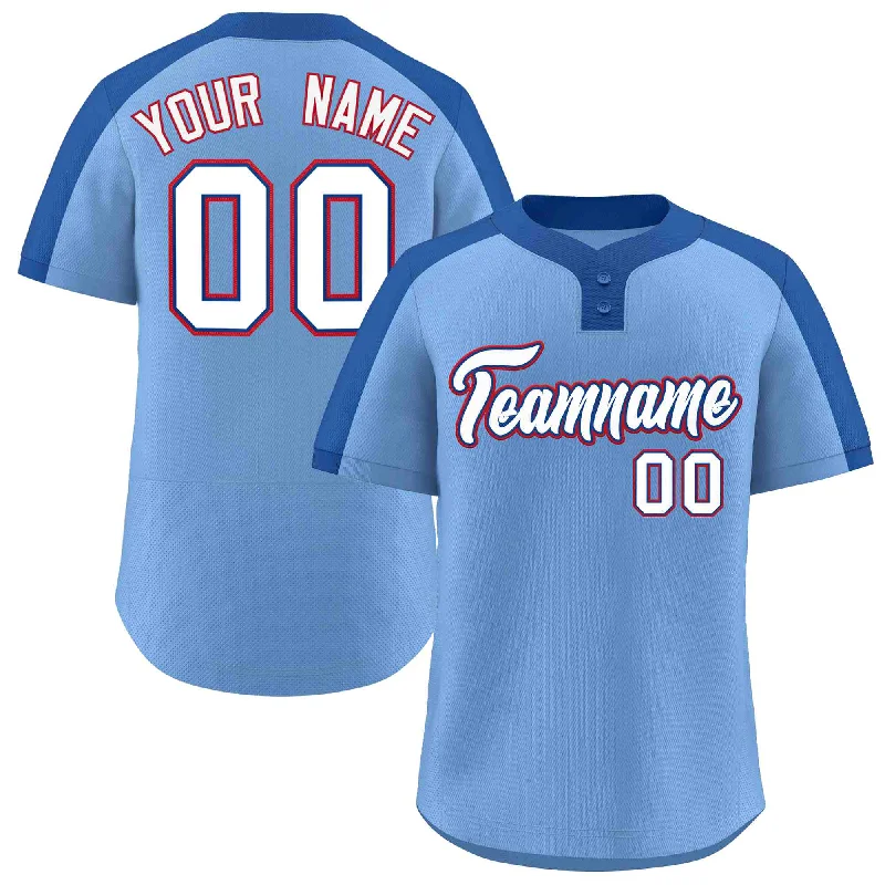 Baseball Jerseys with Colorful Patterns for Bold Look-Custom Light Blue White-Royal Classic Style Authentic Two-Button Baseball Jersey