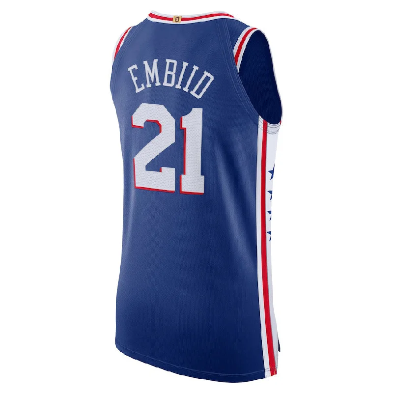 Basketball Jerseys with Double-Stitched Seams for Durability-PH.76ers #21 Joel Embiid 2020-21 Authentic Player Jersey  Royal Icon Edition Stitched American Basketball Jersey