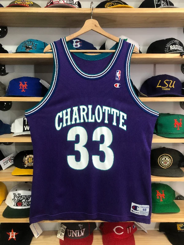 Basketball Jerseys with Soft Interior Lining for Comfort Against Skin-Vintage Charlotte Hornets Alonzo Mourning Jersey 48 XL