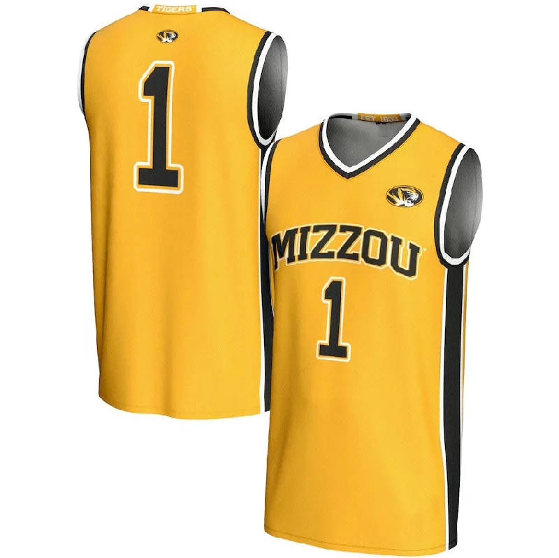 Basketball Jerseys with Breathable Mesh Panels for Ventilation-#1 M.Tigers GameDay Greats Lightweight Basketball Jersey - Gold American College Jerseys