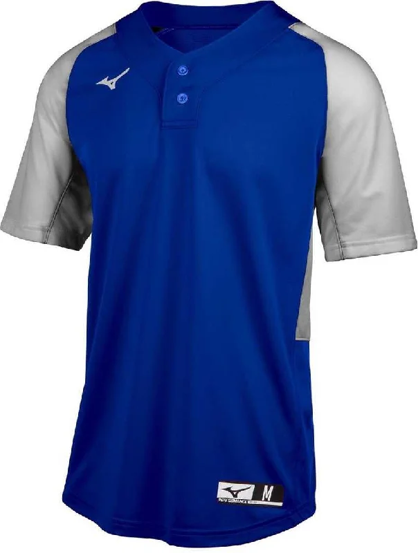 Baseball Jerseys with Soft, Comfortable Neckline for Relaxed Fit-Mizuno Aerolite 2-Button Baseball Jersey - Royal Gray