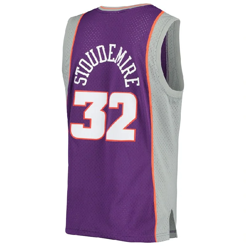 Basketball Jerseys with Sublimated Design for Unique Patterns-P.Suns #32 Amar'e Stoudemire Mitchell & Ness 2002-2003 Authentic Hardwood Classics Swingman Jersey Purple Stitched American Basketball Jersey