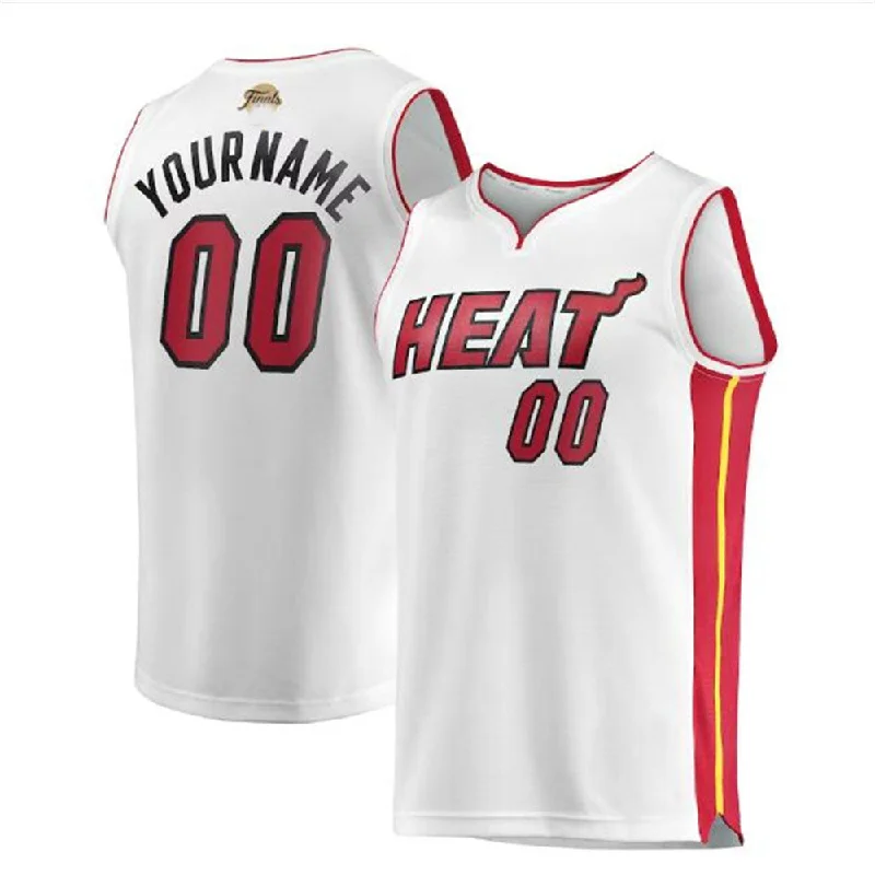 Basketball Jerseys with T-Shirt Style for Casual Look-Custom M.Heat Fanatics Branded 2023 Finals Fast Break Custom Jersey - Association Edition - White Stitched Basketball Jersey