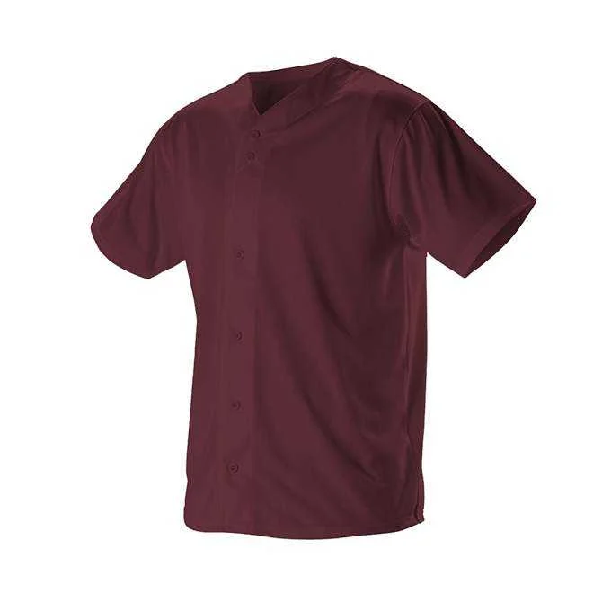 Premium Baseball Jerseys for Professional Teams-Alleson Athletic 52MFFJ Adult Faux Mesh Baseball Jersey - Light Maroon