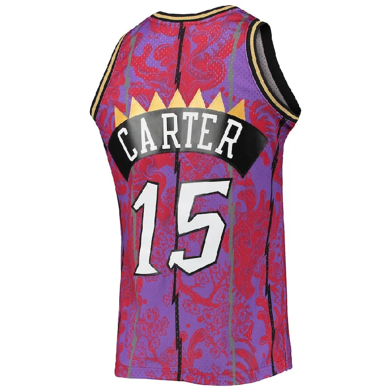 Basketball Jerseys with Heat-Transfer Numbers for Modern Appeal-T.Raptors #15 Vince Carter Mitchell & Ness Hardwood Classics 1998-99 Lunar New Year Swingman Jersey Purple Stitched American Basketball Jersey