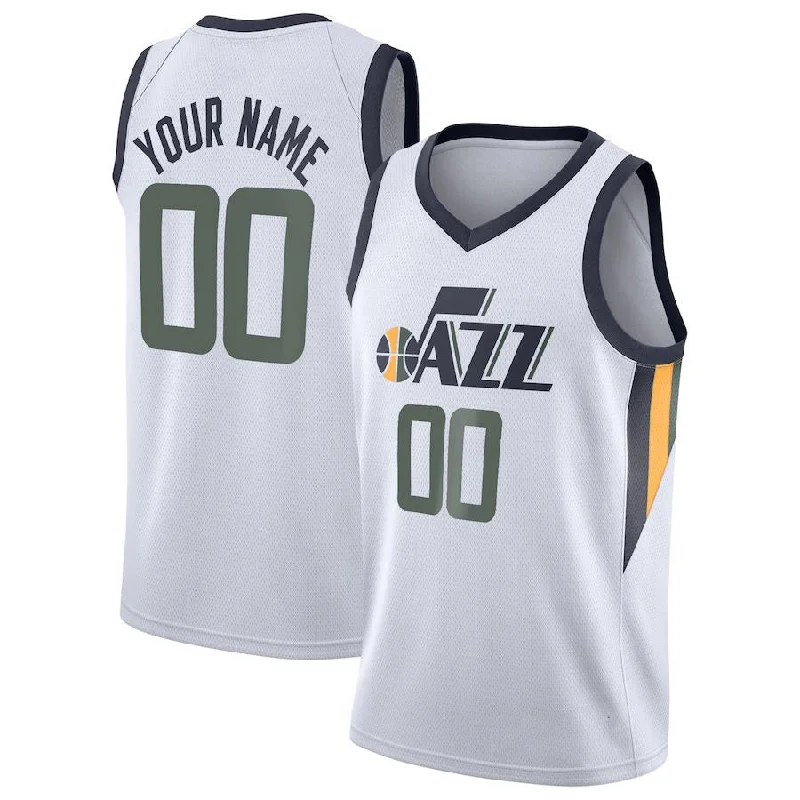 Basketball Jerseys with Breathable Mesh Panels for Ventilation-Custom U.Jazz 2020-21 Swingman Custom Jersey Association Edition White Stitched Basketball Jersey