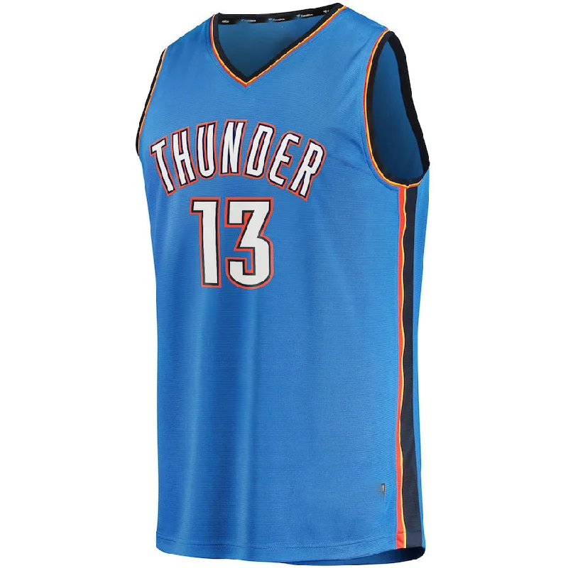 Basketball Jerseys with Customized Player Numbers for Personalization-OC.Thunder #13 Ousmane Dieng Fanatics Branded 2022 Draft First Round Pick Fast Break Replica Player Jersey Blue Icon Edition Stitched American Basketball Jersey