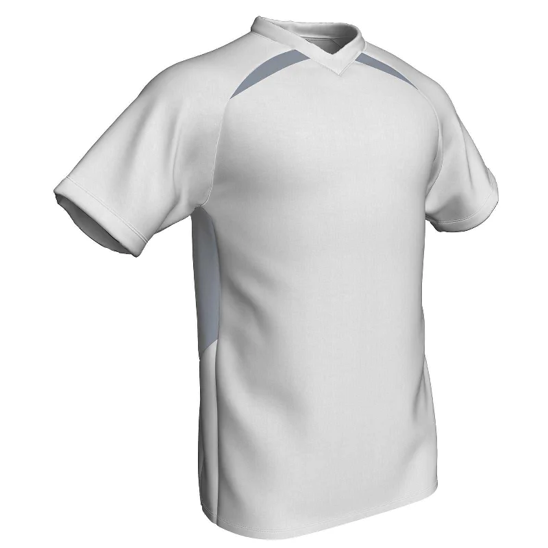 Baseball Jerseys with Comfortable, Moisture-Wicking Lining-Champro BS36 Check Baseball Jersey - White Silver