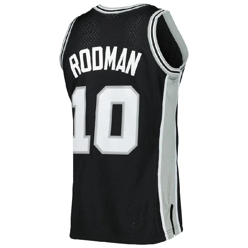 Basketball Jerseys with Padded Neck for Extra Comfort-S.Antonio Spurs #10 Dennis Rodman Mitchell & Ness 1993-94 Hardwood Classics Swingman Jersey Black Stitched American Basketball Jersey