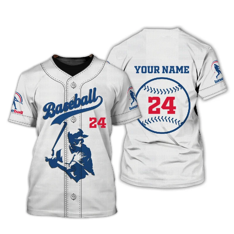 Baseball Jerseys with Reflective Details for Visibility-Custom Name and Number Baseball Jersey Shirt, Baseball 3D T-Shirt, Gift for Baseball Player