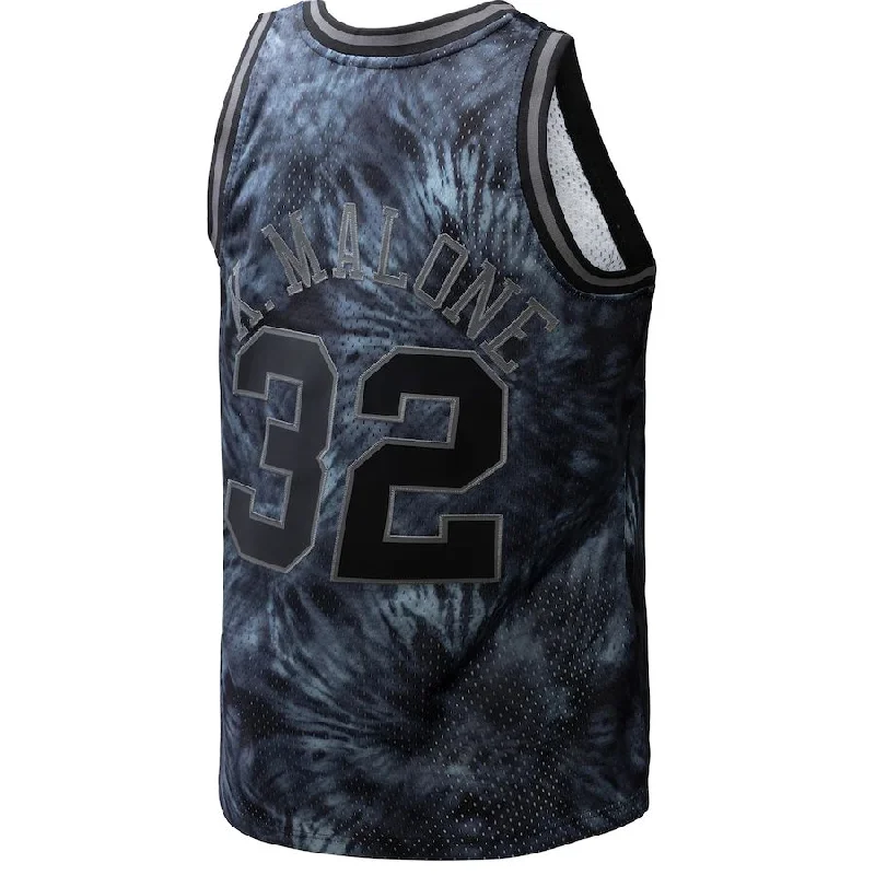 Basketball Jerseys with Vintage Style for Old-School Look-U.Jazz #32 Karl Malone Mitchell & Ness Unisex Hardwood Classics 1991-92 Tie-Dye Swingman Jersey Black Stitched American Basketball Jersey