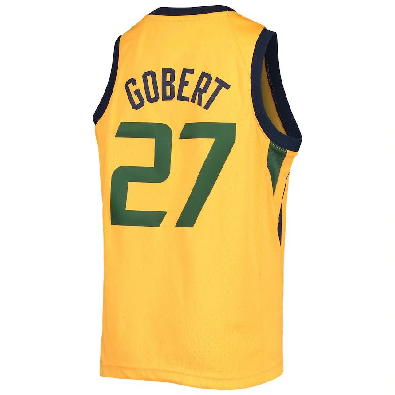 Basketball Jerseys with Soft Touch Fabric for All-Day Comfort-U.Jazz #27 Rudy Gobert Jordan Brand  2020-21 Player Jersey Statement Edition Gold Stitched American Basketball Jersey