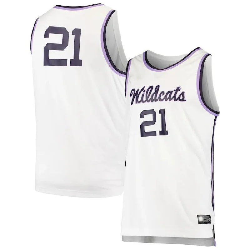 Basketball Jerseys with Soft Fabric for a Casual Look-#21 K.State Wildcats Replica Basketball Jersey White Stitched American College Jerseys