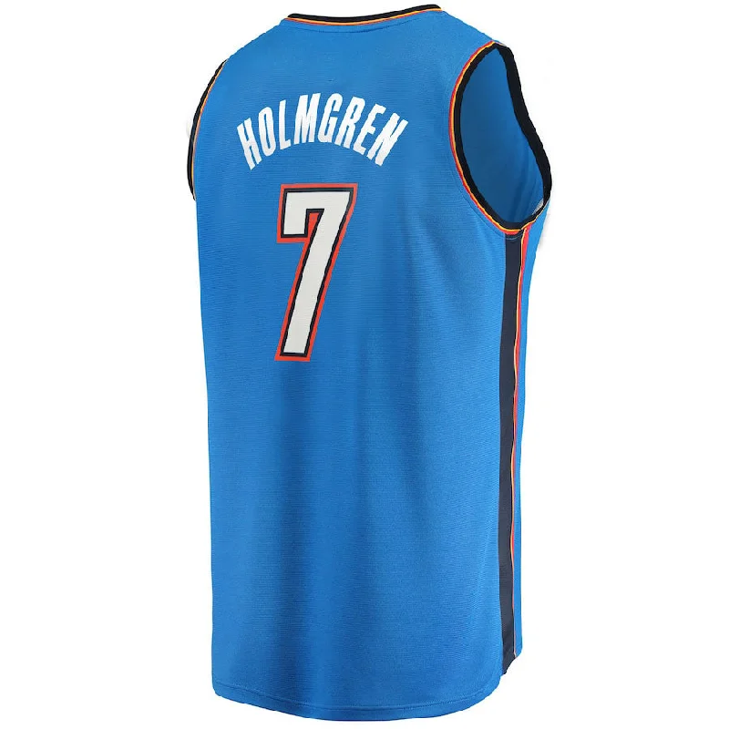 Custom Basketball Jerseys with Player Names and Numbers-OC.Thunder #7 Chet Holmgren Fanatics Branded 2022 Draft First Round Pick Fast Break Replica Jersey Icon Edition Blue Stitched American Basketball Jersey