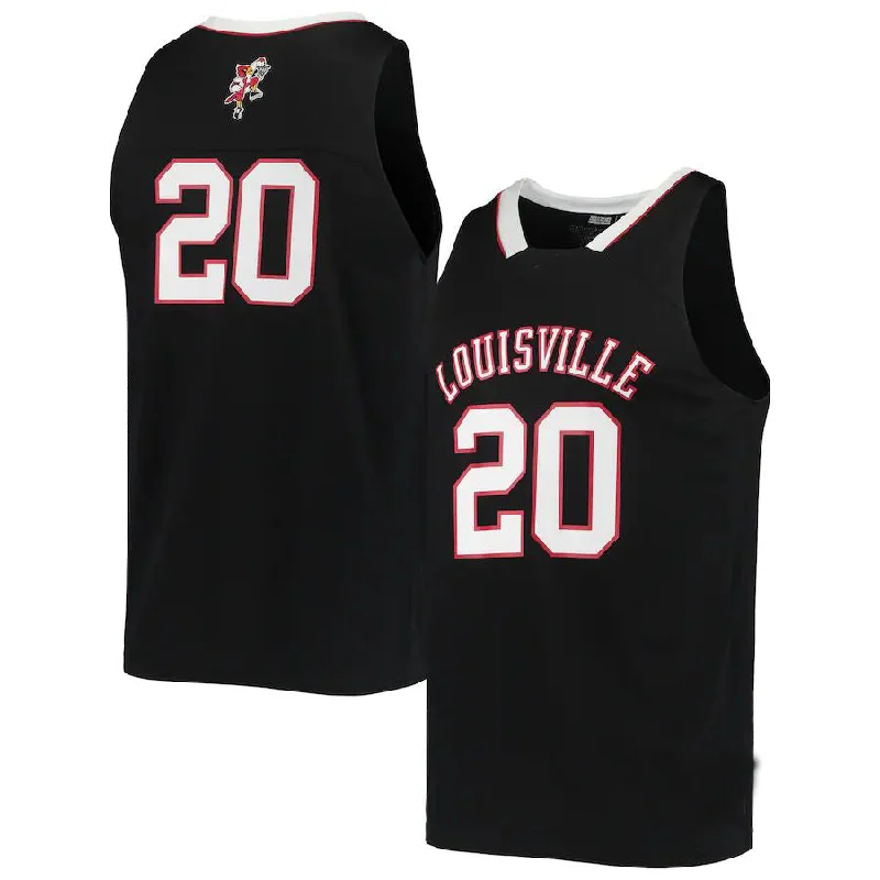 Basketball Jerseys with Bold Color Contrast for Standout Look-#20 L.Cardinals Reverse Retro Jersey Black Basketball Jersey Stitched American College Jerseys