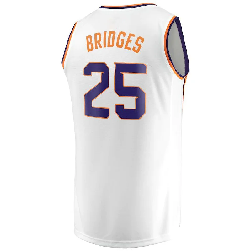 Basketball Jerseys with Stretch-Fit Design for Flexible Play-P.Suns #25 Mikal Bridges Fanatics Branded 2022-23 Fast Break Replica Jersey White Association Edition Stitched American Basketball Jersey