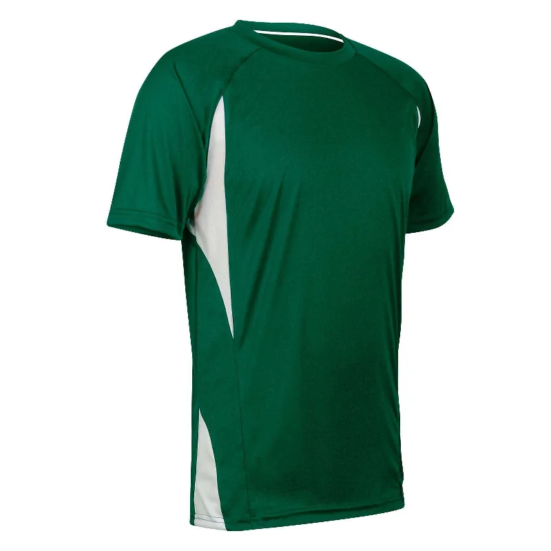 Baseball Jerseys with Sublimated Design for Unique Patterns-Champro BST65 Crew Neck Baseball Jersey - Forest Green White