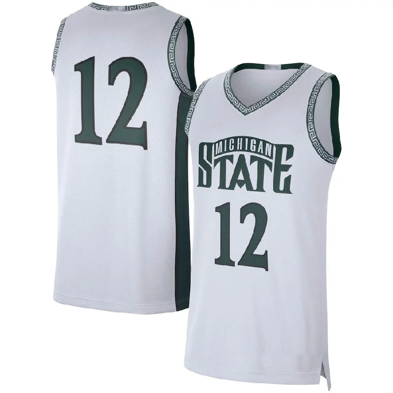 Basketball Jerseys with Lightweight Mesh Fabric for Breathability-#21 M.State Spartans  Limited Retro Basketball Jersey White Stitched American College Jerseys