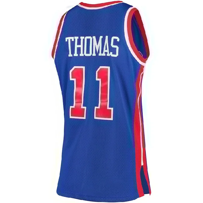 Basketball Jerseys with Quick-Dry Technology for Hot Weather Play-D.Pistons #11 Isiah Thomas Mitchell & Ness 1988-89 Hardwood Classics Swingman Jersey - Blue American Basketball Jersey