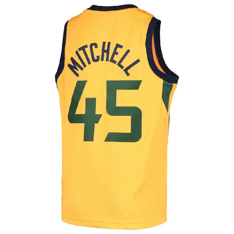 Basketball Jerseys with Classic Pinstripe Design for Vintage Look-U.Jazz #45 Donovan Mitchell Jordan Brand  2020-21 Swingman Player Jersey Gold Statement Edition Stitched American Basketball Jersey