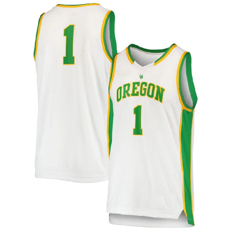 Basketball Jerseys with Sweat-Wicking Technology for Dry Comfort-#1 O.Ducks Replica Basketball Jersey White Stitched American College Jerseys