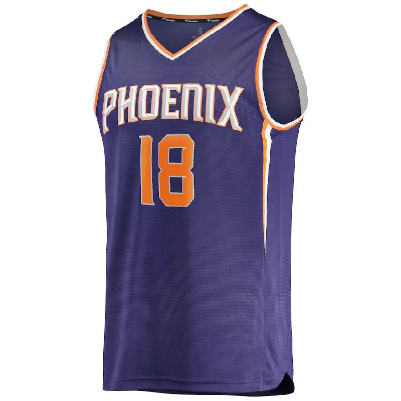 Basketball Jerseys with Comfortable, Moisture-Wicking Lining-P.Suns #18 Bismack Biyombo Fanatics Branded  2021-22 Fast Break Replica Jersey Icon Edition Purple Stitched American Basketball Jersey