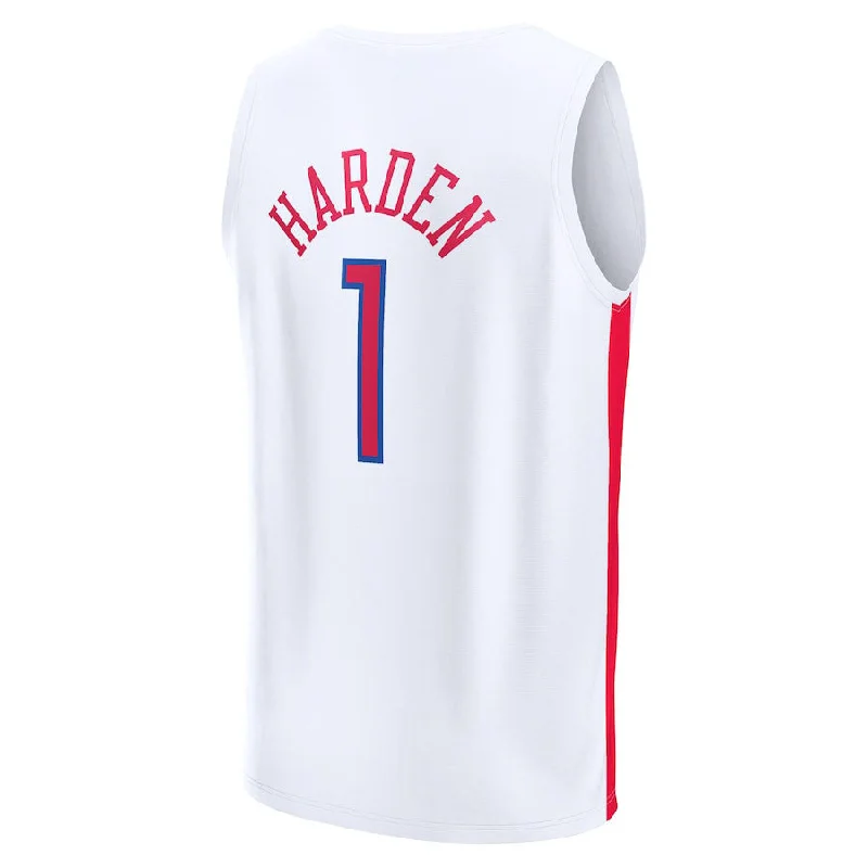 Basketball Jerseys with Multiple Pockets for Storage-PH.76ers #1 James Harden Fanatics Branded 2022-23 Fastbreak Jersey City Edition White Stitched American Basketball Jersey