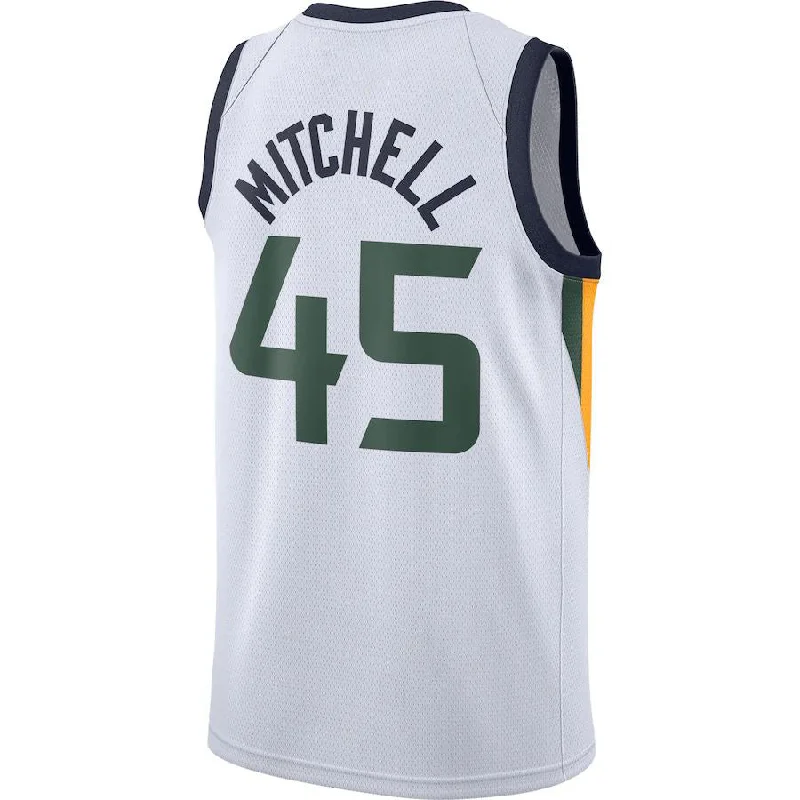 Custom Basketball Jerseys with Team Colors and Branding-U.Jazz #45 Donovan Mitchell 2020-21 Swingman Jersey White Association Edition Stitched American Basketball Jersey