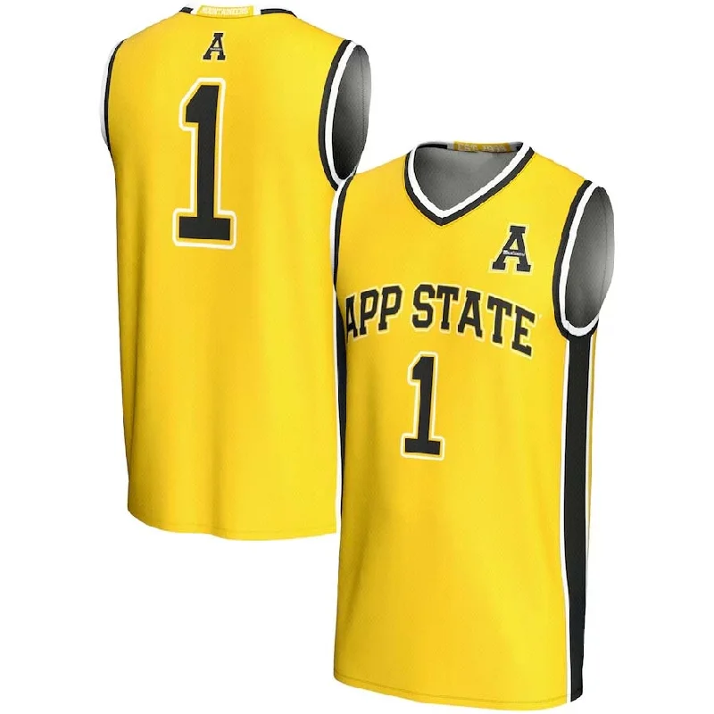 Basketball Jerseys with Reinforced Stitching for Durability-#1 A.State Mountaineers GameDay Greats Lightweight Basketball Jersey - Gold Stitched American College Jerseys