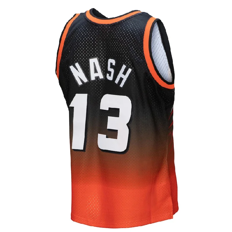 Basketball Jerseys with Classic Stripes for Vintage Feel-P.Suns #13 Steve Nash Mitchell & Ness 1996-97 Hardwood Classics Fadeaway Swingman Player Jersey Orange-Black Stitched American Basketball Jersey