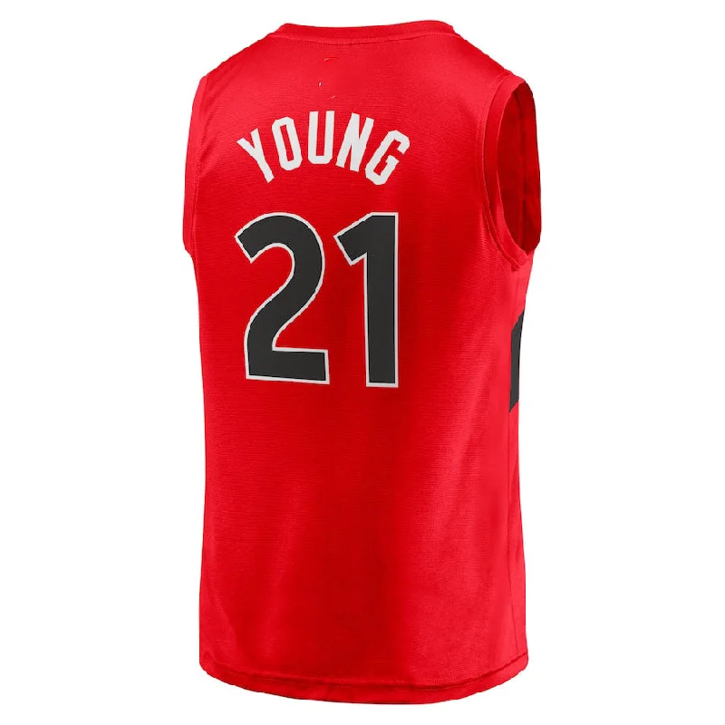 Basketball Jerseys with Tapered Cut for Modern Appeal-T.Raptors #21 Thaddeus Young Fanatics Branded  Fast Break Replica Jersey Red Icon Edition Stitched American Basketball Jersey